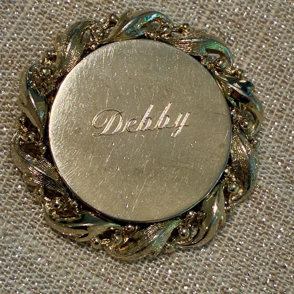 Vintage Engraved Midcentury Modern Brooch